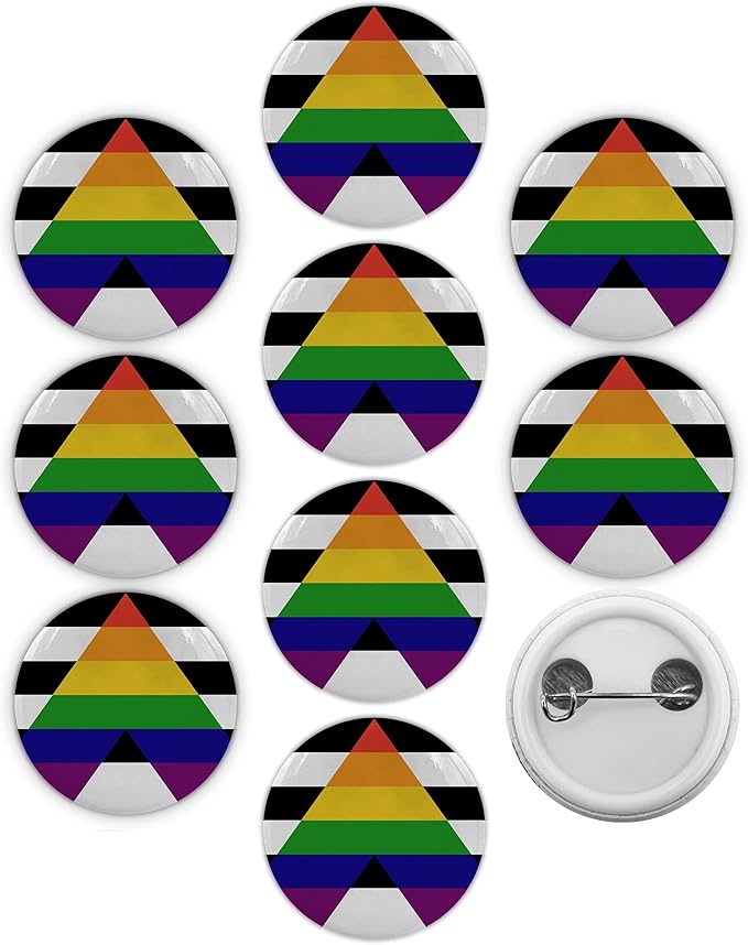 直旗 lgbt 骄傲别针 - *直联盟按钮 - 性别-性联盟徽章(2.54 厘米)